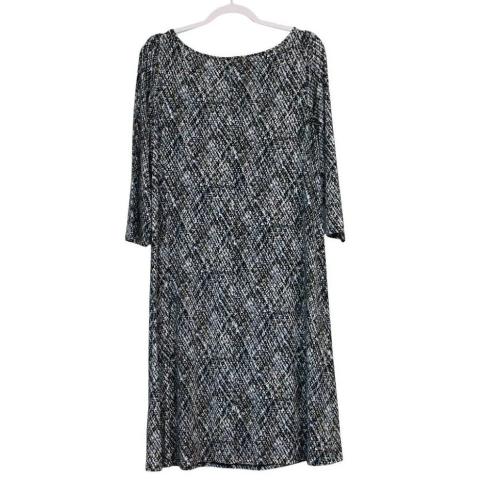 J Jill Wearever Collection Midi Dress Size Medium Stretch 3/4 Sleeve Casual - Picture 9 of 13